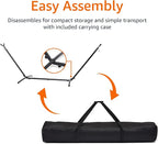 Amazon Basics 2 Person Heavy Duty Portable Sturdy Hammock Stand for Outside, Easy Assembly, Includes Carrying Case, 9 foot, Black