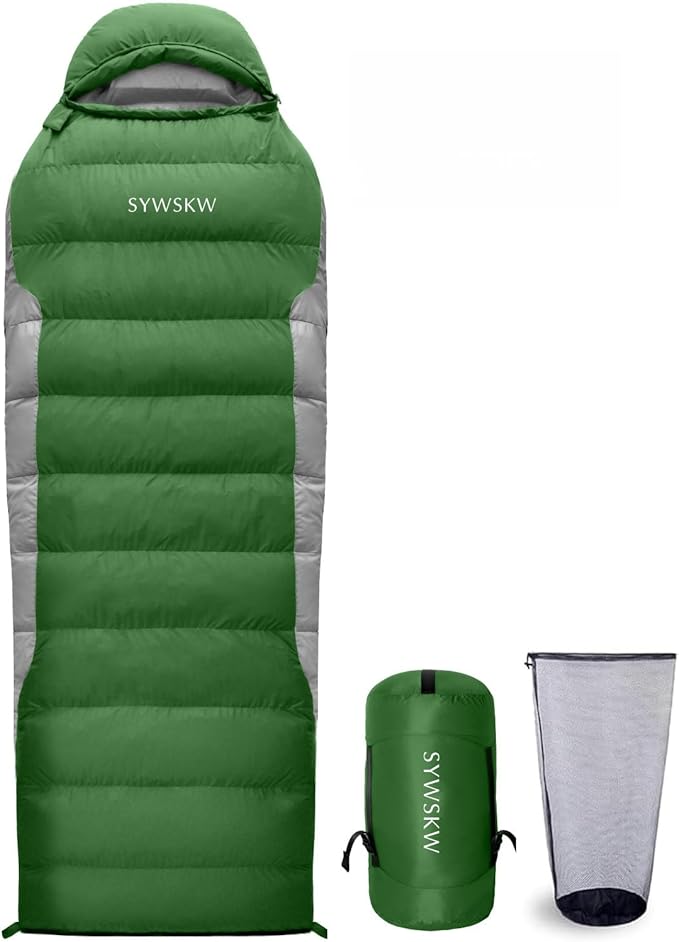 Ultralight Down Sleeping Bag with Pillow, 15F 32F 45F Sleeping Bag for Women,Men,Youth Backpacking,Hiking and Camping Outdoor with YKK Two-Way Zipper 680 FP Down