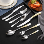 Premium 16-Piece Stainless Steel Silverware Set, Stylish Black Handle Cutlery Set for 4, Includes Knife, Fork, Spoon - Durable 304 Flatware, Perfect for Home & Events