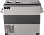 VEVOR CF55 12 Volt 58 Qt Refrigerator, Dual Zone Portable Compressor 12/24V DC and 110-240V AC, Freezer Fridge Cooler, for Car, Truck RV, Camping and Home Use, Black+Gray