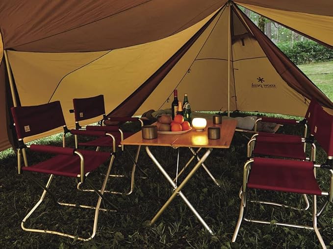 Snow Peak Single Action Camping Table, Portable Dining and Game Outdoor Table - Medium