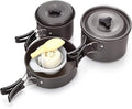 Camping Cookware Camping Pot Outdoor Cooking Set Mountaineering Backpacking Tableware Kit for Travel Hiking Picnic Black Picnic Utensils
