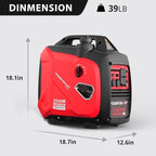 2500-Watt Gas Powered Portable Inverter Generator, CO Sensor, Super Quiet for Camping, Home Emergency Use, EPA Compliant 2026 Version