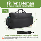 Camping Stove Carrying Case for Coleman 2-Burner,Camp Stove Carry Bag for Camp Chef Everest Stoves | Heavy-Duty Water-Resistant Stove Storage bag | Adjustable Shoulder Strap & Large Pockets