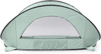 Picnic TIME Manta Portable Beach Tent, Fully-Assembled Pop Up Tent, Beach Shade and Sun Shelter, Instant Outdoor Shade with Carrying Bag for Outdoors and UPF50+ UV Protection, (Light Green)