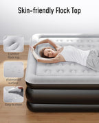 Airefina King Size Air Mattress with Built in Pump, Upgraded 18" Raised King Blow Up Air Mattress 2-4 Persons for Guests & Home, Ideal for Temporary Use, Colchones Inflables Air Bed 800 lbs