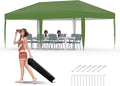 10X20 Pop Up Canopy Tent with 4 Sidewalls,Portable Instant Commercial Canopy, Easy Setup and Wheeled Bag for Commercial, Outdoor, Camping, Parties, Markets and Instant Shelter