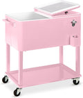 Best Choice Products 80-Quart Outdoor Steel Rolling Cooler Cart w/Ice Chest, Bottle Opener, Catch Tray, Drain Plug, Locking Wheels