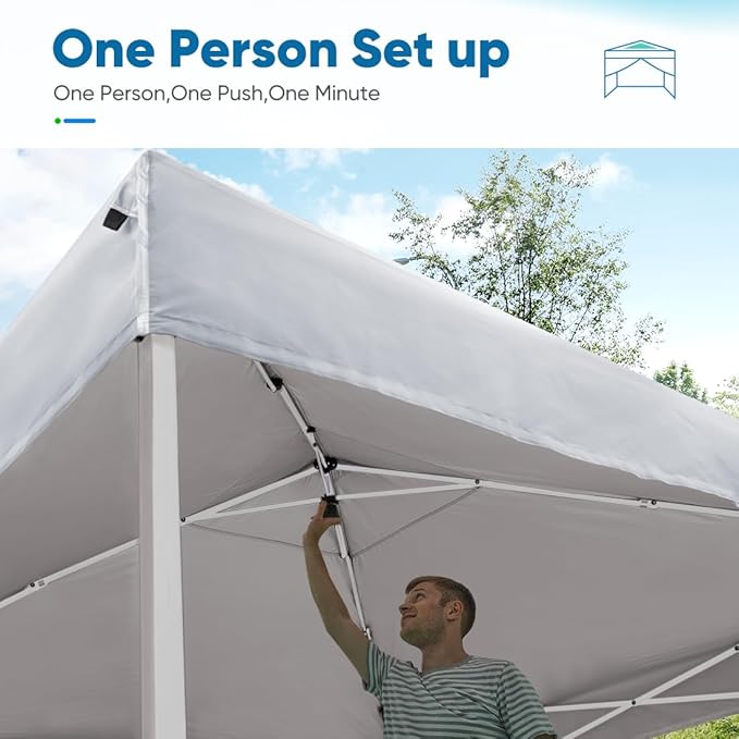 Quictent Easy Pop up Canopy Tent 10'x10' with 4 Detachable Window Sidewalls, One Person Setup, Waterproof Outdoor Portable Vendor Event Tent Shelter Enclosed, Wheeled Bag Included