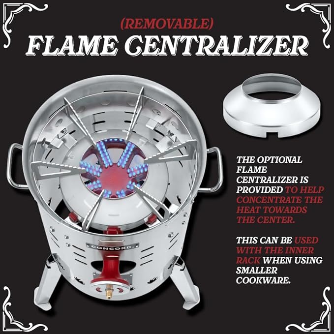 Concord Stainless Steel El Grande Comal Stove. 220,000 BTU Single Propane Outdoor Burner (El Grande Stove + Comal)