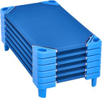 VEVOR Stackable Kiddie Cot, 6 Pack Portable Toddler Nap Cots, Standard Size 40" L x 23" W Daycare Cots for Kids, Preschool Classroom Daycare Beds for Sleeping, Resting, Naptime, Blue