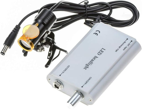 5W Waist Hanging Rechargeable Dental LED Head Light with Plastic Clip Filter for Surgical Magnifier (Silver)