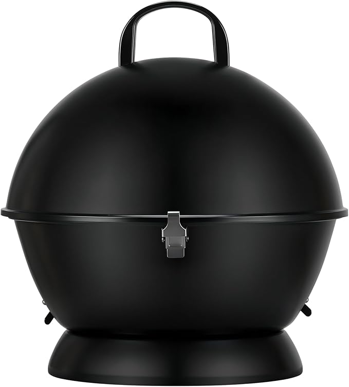 14-Inch Portable Barbecue Grill,Outdoor Small Grill with Dual Venting System and Warming Rack for Picnic, Camping, Backyard,Black