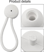 5 PCS Bungee Shock Cord Clip with Knobs, Pull Tie Down Tarp Canvas Knobs for Camping Tents Cargo Pool Awning Car Cover Holding Wire Hoses(White)