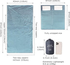 100% Silk Sleep Sack with Zippers on 3 Sides, 87”x43” Large Sleeping Liners for Hotels, Travel & Camping, Multifunctional Travel Sheets (Unzipped:87”x87”) for Adults, Lightweight, All Seasons