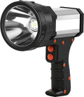ERAY Rechargeable Spotlight, Super Bright High Lumen Handheld Long Lasting Large Flashlight Searchlight, IPX4 Waterproof Led Spot Light with USB Outport for Hunting Boating Camping Emergency