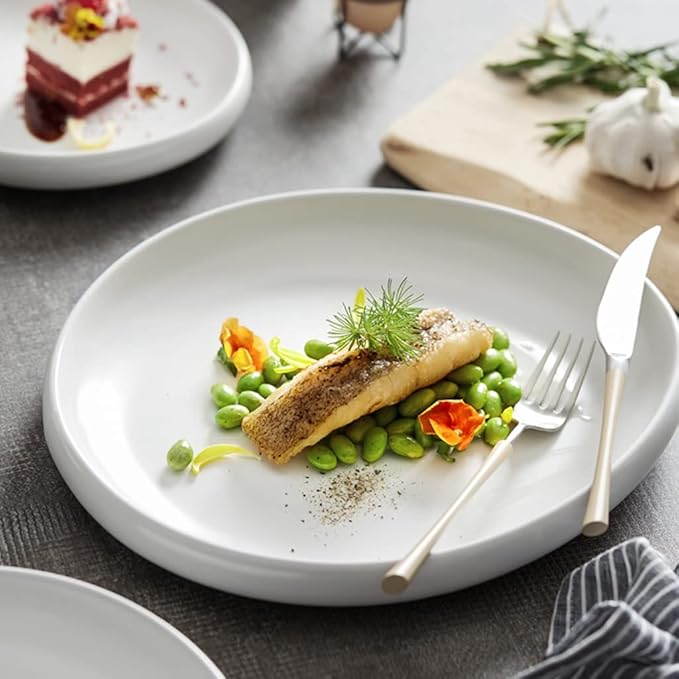 Camping Plates Breakfast Plate Serving Tray Dish White Cold Dishes Dishes Dishes Cold Dishes Mood Dishes Dishes Tableware Decorative Plate(33CM)