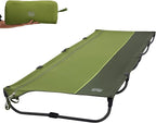 TIMBER RIDGE 20-Second Quick Set-Up Camping Cot, Lightweight Aluminum Folding Cot Low Profile with Zipper Closure, Portable Carry Bag for Camping, Travel and Outdoors, Support up to 225lbs, Green