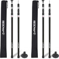 REDCAMP Aluminum Adjustable Camping Tarp Poles, Set of 4, 36in to 90in Telescoping Lightweight Waterproof Tent Poles, Multi-Purpose Extension Paint Roller/Gutter Cleaning/Duster Pole, Black