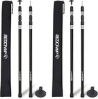 REDCAMP Aluminum Adjustable Camping Tarp Poles, Set of 4, 36in to 90in Telescoping Lightweight Waterproof Tent Poles, Multi-Purpose Extension Paint Roller/Gutter Cleaning/Duster Pole, Black