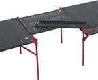 iClimb Extendable Folding Table Large Tabletop Area Ultralight Compact with Hollow Out Tabletop and Carry Bag for Camping Backpacking Beach Concert BBQ Party, Three Size (Black - XL)