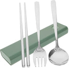 1 Set Set Fork Spoon Chopsticks Stainless Steel Utensils Set Serving Utensils Stainless Steel Travel Cutlery Travel Utensils Spoon and Chopstick Set Chopstick Chopstick Rest