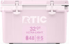 RTIC Ultra-Light 32 Quart Hard Cooler Insulated Portable Ice Chest Box for Drink, Beverage, Beach, Camping, Picnic, Fishing, Boat, Barbecue, 30% Lighter Than Rotomolded Coolers