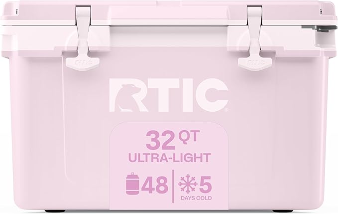 RTIC Ultra-Light 32 Quart Hard Cooler Insulated Portable Ice Chest Box for Drink, Beverage, Beach, Camping, Picnic, Fishing, Boat, Barbecue, 30% Lighter Than Rotomolded Coolers
