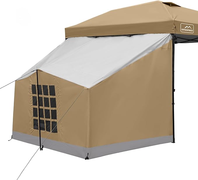 KAMPKEEPER Canopy Side Tent, Camping Canopy Tent for 10x10 Pop Up Canopies, Cube Tents, Gazebo Room Compatible with 10' Wide Canopies(Canopy Not Included)