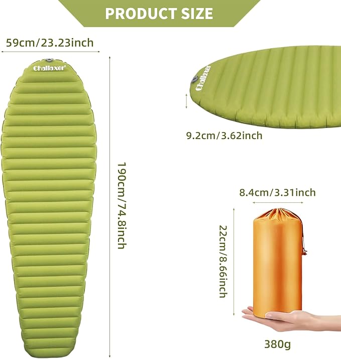 Ultralight Sleeping Pad for Camping, 74.8"x23.2" Camping Mat with Pump Sack Inflatable Sleeping Pads Compact for Camping Backpacking Hiking Traveling Tent