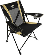 Kijaro NFL Sports Fan Folding Chair, 26" L x 35.5" W x 37" H, New Orleans Saints