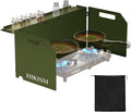 Camping Stove Windscreen, Lightweight Foldable Outdoor Wind Blocker Gas Stove Windshield Wind Screen Wind Guard for Camping Stove, Glamping, Navy Green