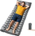 Ultralight Sleeping Pad for Backpacking, 4" Thick & 1.9 lb, with Built-in Pillow & Fast Foot Pump, Compact Inflatable Mat for Hiking and Camping