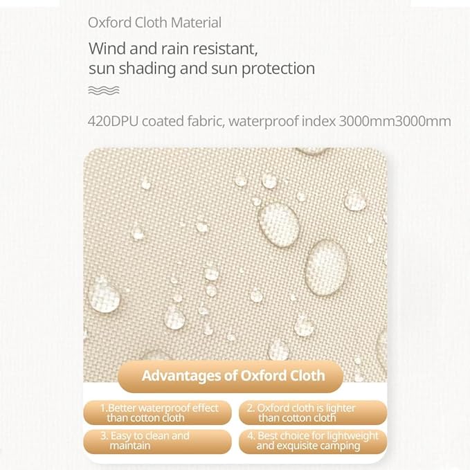 Large Luxury Inflatable Camping Tent Cotton Canvas Tent, Breathable and Waterproof Air Tent with Skylight and Stove Jack Hole for for 4-6-8-10 Person Family Camping