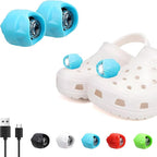 Vergissm Rechargeable Headlights Compatible with Croc, 2 PCs LED Lights, Waterproof Hands Free Flashlights for Kids Adults, Novelty Shoe Lights for Camping (Blue)