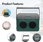Camp Cooler with Bluetooth Speaker 22 Quart，48 Hours Ice Retention, Portable Handle, Outdoor Camping Cooler for BBQs, Beach, Hiking