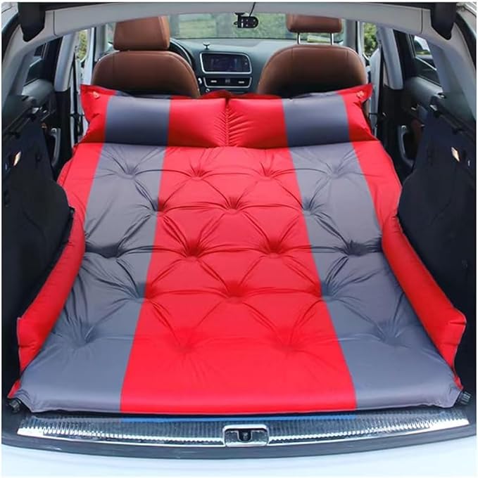 Portable Inflatable Car Mattress,Inflatable Camping Air Mattress for Universal SUV,Folding Air Bed Cushion Car Mattress Camping Mattress for Car Sleeping Bed Travel(Color:Red)