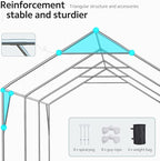 ADVANCE OUTDOOR 12x20 ft Heavy Duty Carport Potable Car Canopy Garage Party Tent Boat Shelter, Adjustable Height from 9.5 ft to 11 ft, Gray