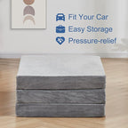SINWEEK 4" Single Memory Foam Folding Mattress with Storage Bag - Foldable Trifold Floor Bed Topper, CertiPUR-US Certified Guest Sleeping Pad, Machine Washable Cover