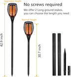 Aityvert Upgraded Solar Torch Lights 43 inches Flickering Dancing Flames Waterproof Outdoor Landscape Decorations Lighting Dusk to Dawn Auto On/Off Solar Lights for Halloween Christmas 2-Pack