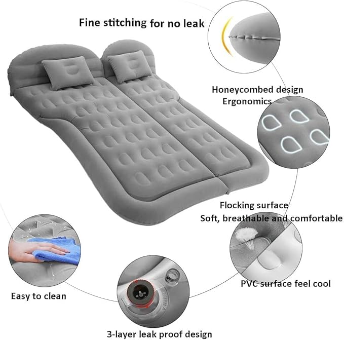 Car Air Mattress for, Travel Bed, Camping Bed Cushion, Inflatable Vehicle Air Cot, Portable Sleeping Pad, Inflatable Mattress,Dark Green