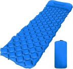 Ultralight Camping Inflatable Sleeping Pad - Built-in Headrest Air Cushion for Travel Hiking Outdoor Adventures(01Royal Blue)