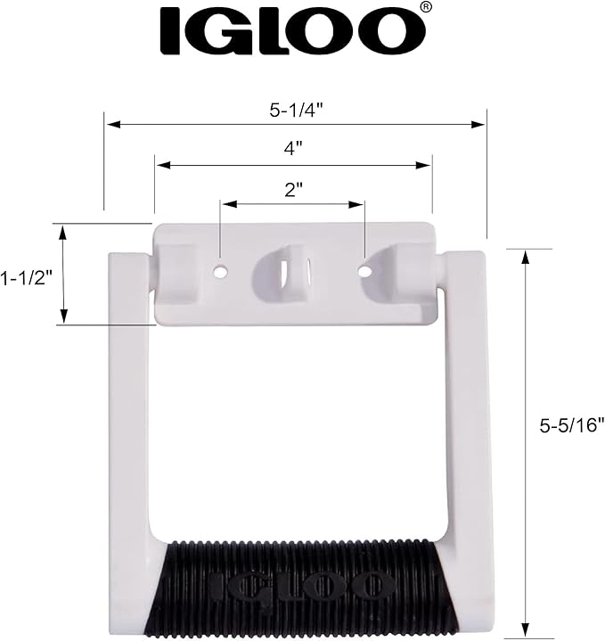 Igloo Premium Comfort Rubber Grip Swing-Up Handle, 25-75 Qt Coolers, White (1 Handle)