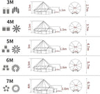 UNISTRENGH Luxury 4 Season Waterproof Cotton Canvas Bell Tent Large Glamping Tent Yurt Teepee with Roof Stove Jack Hole for Camping Hiking Christmas