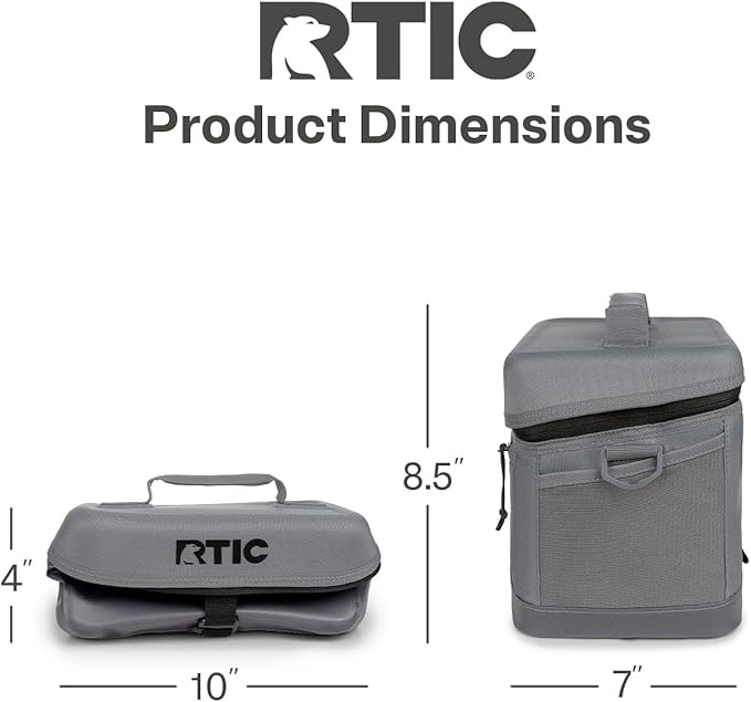 RTIC 8 Can Everyday Cooler, Soft Sided Portable Insulated Cooling for Lunch, Beach, Drink, Beverage, Travel, Camping, Picnic, for Men and Women