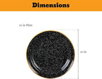 Granite Ware 12-Piece Outdoor Set, Enameled Steel, Perfect for Camping & Picnics - Speckled Black with Color Rim