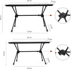 Naturehike FT11 Height Adjustable Camping Table, Ultralight Aluminum Roll Up Table with Carry Bag, Portable Backpacking Camp Table for Hiking Picnic Fishing Beach