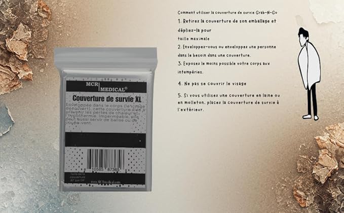 MCR Medical Supply SB2-200 Silver Mylar Emergency Blanket, 84" x 52" (Pack of 200)