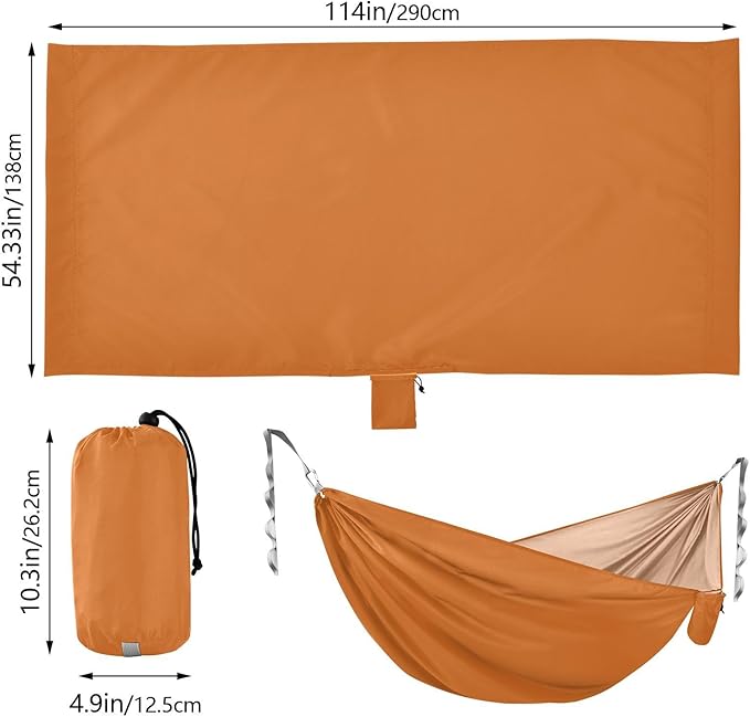 Chocolate Hammocks with Straps Camping Hammock for Hiking 114" x 54"