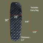 Bear Grylls Inflatable Sleeping Pad for Camping, Lightweight Hiking and Backpacking, Air Bed for Warm and Cold Weather